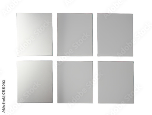 Set of salmon blank paper isolated on transparent background, transparency image, removed background