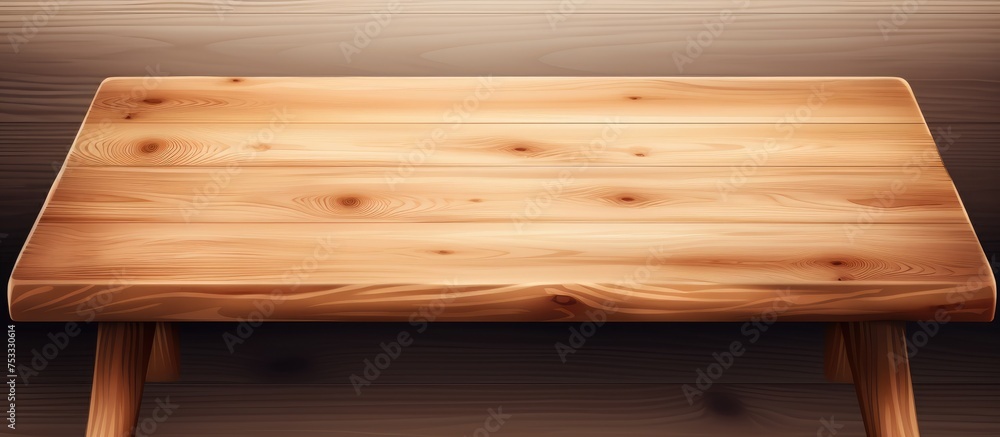 Realistic wooden table with transparent background