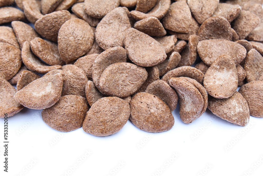 Chocos close-up view white background Chocos close-up view white background