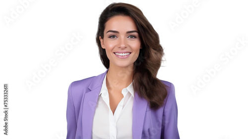 Portrait of a smiling mature businesswoman, happy woman, isolated on transparent background