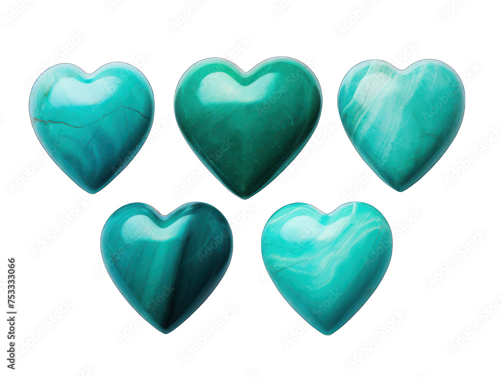 Set of blue heart isolated on transparent background, transparency image, removed background