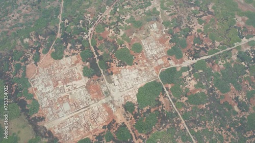 Nature's Embrace: Mohenjo Daro from the Sky