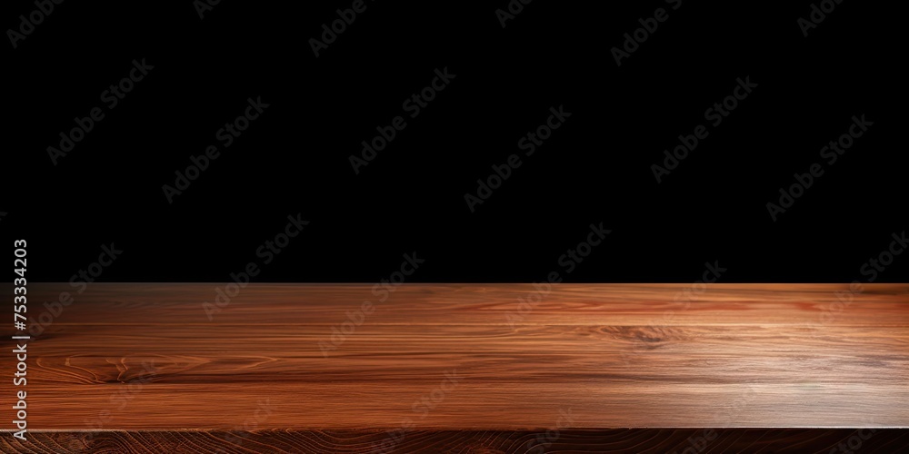 Corner of wooden table, empty, on black background with clipping path. Corner of wooden table, empty, on black background with clipping path.