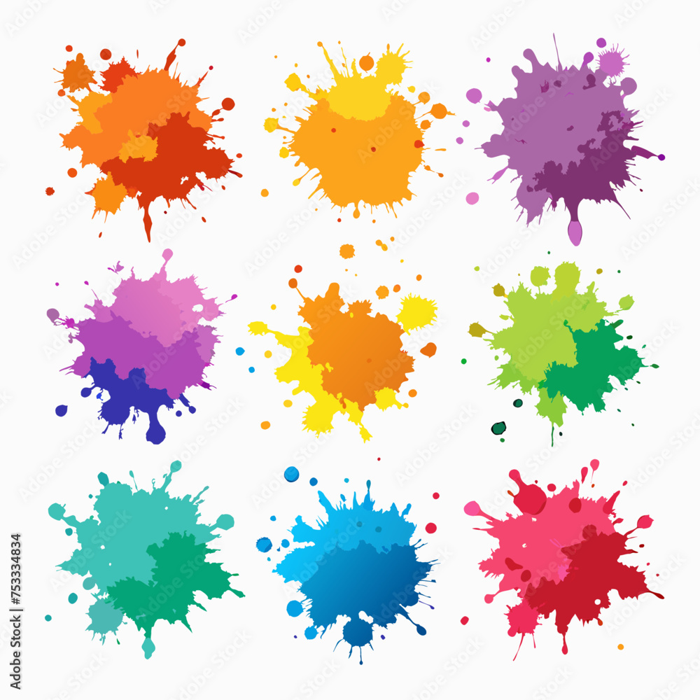 set of colorful splashes set of colorful splashes
