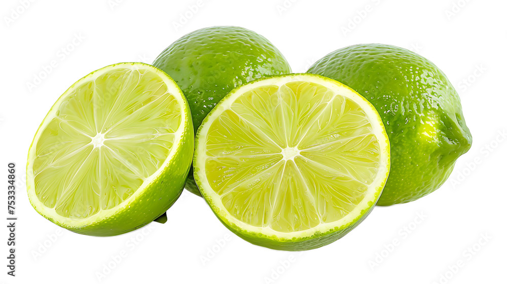 Lime isolated on white transparent background