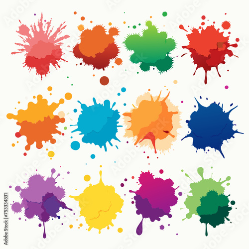 set of colorful splashes