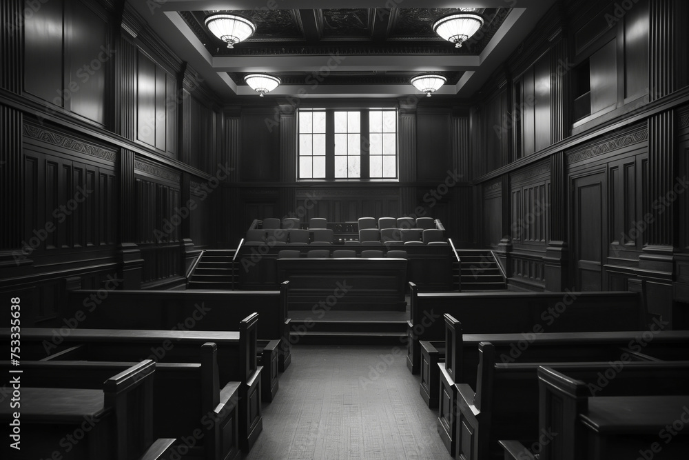 Empty courtroom or courtroom Empty courtroom or courtroom
