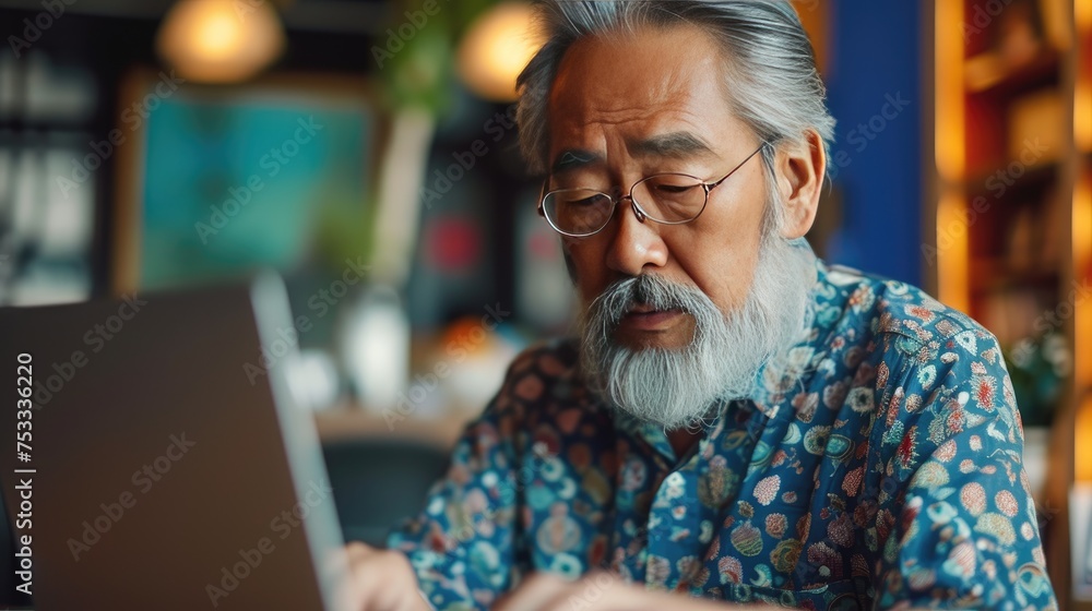 Man works on a laptop Man works on a laptop