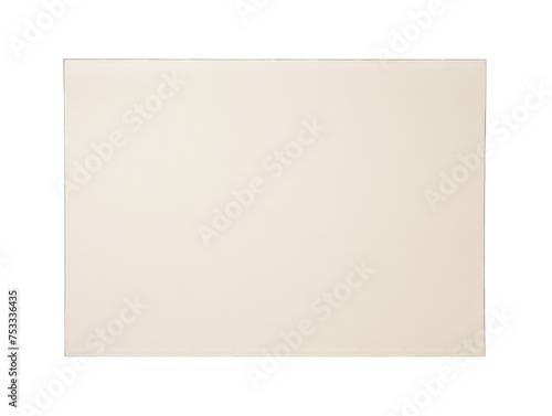 Beige blank paper isolated on transparent background, transparency image, removed background photo