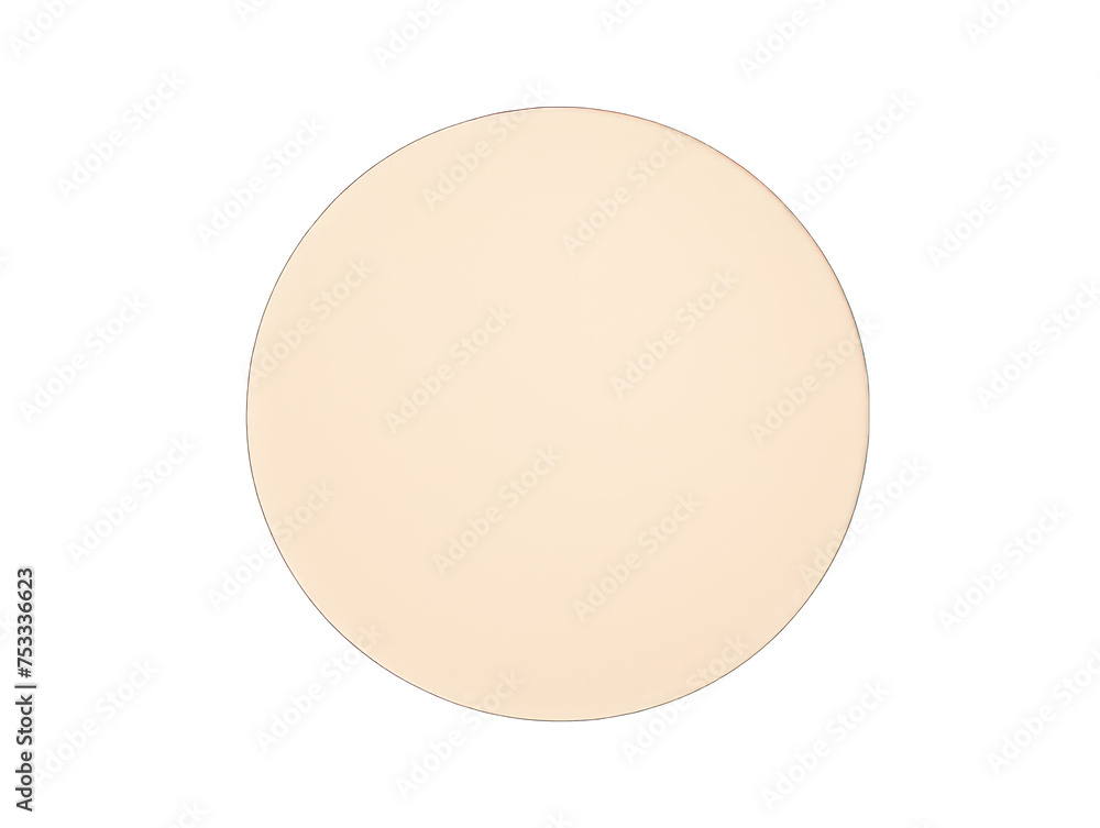 Beige round blank circle isolated on transparent background, transparency image, removed background