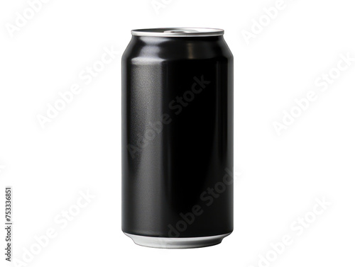 black soda can isolated on transparent background, transparency image, removed background