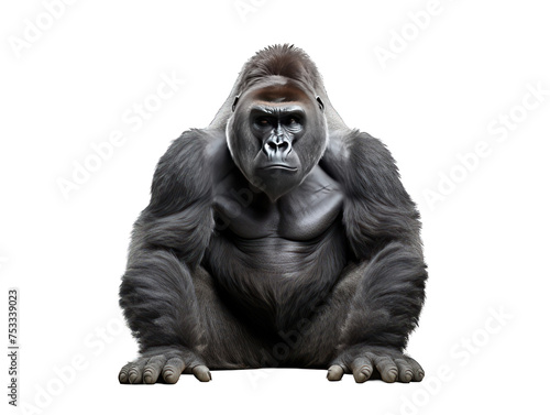gorilla isolated on transparent background, transparency image, removed background