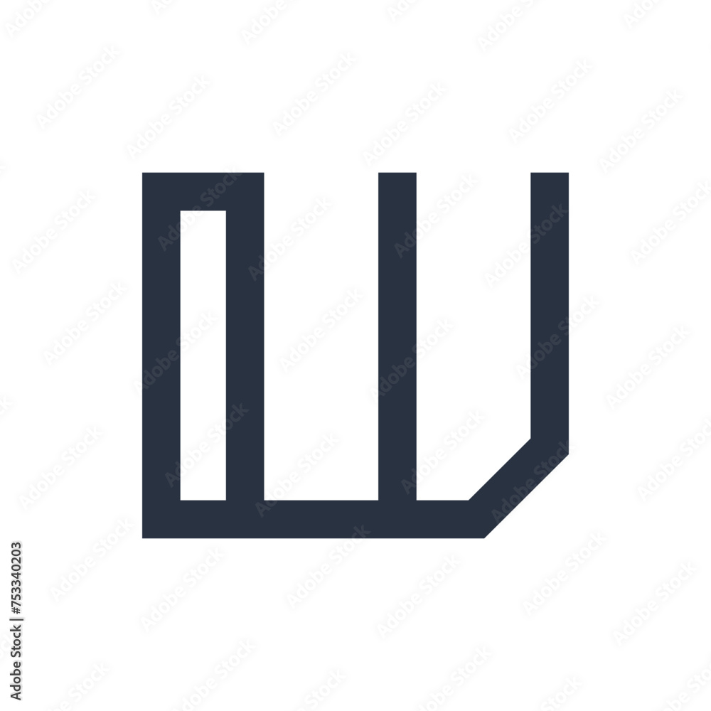 Monogram W design vector logo. Monogram initial letter mark W logo design. Monogram design vector logo. Monogram initial letter mark W logo design. Simple W monogram. Monogram W design logo