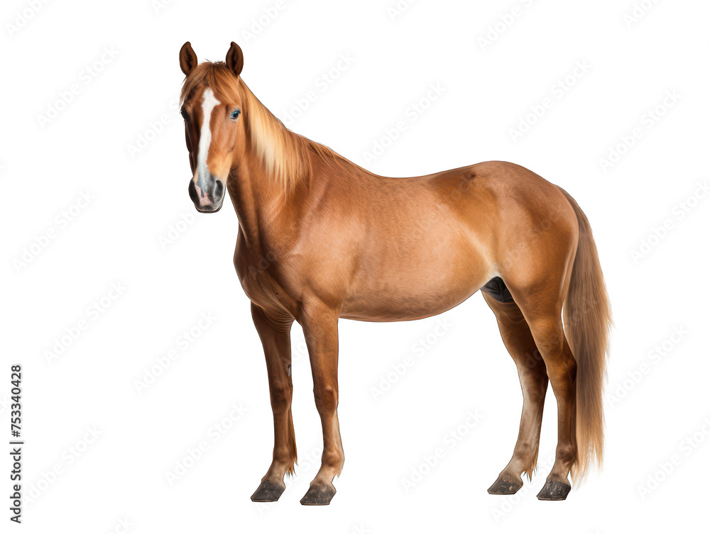 horse isolated on transparent background, transparency image, removed background