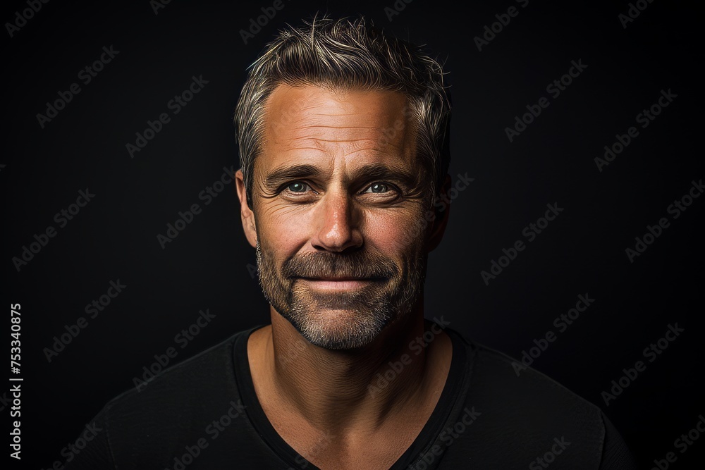 Portrait of a handsome man with a beard on a dark background. Portrait of a handsome man with a beard on a dark background.