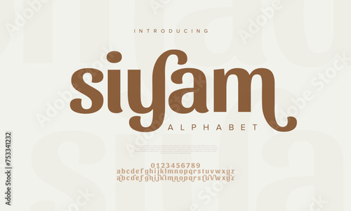 Siyam premium luxury arabic alphabet letters and numbers. Elegant islamic  typography ramadan wedding serif font decorative vintage. Creative vector illustration