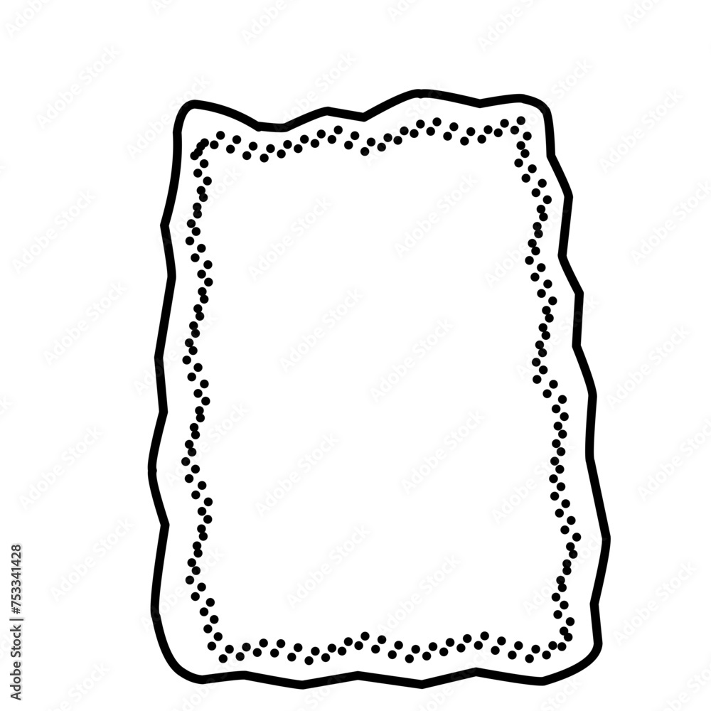 Obraz premium Doodle Frame With Dotted Lines Inside 