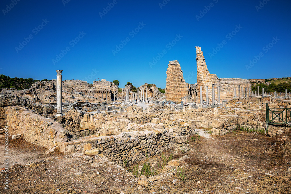 The ruins of the ancient city of Perge. 
