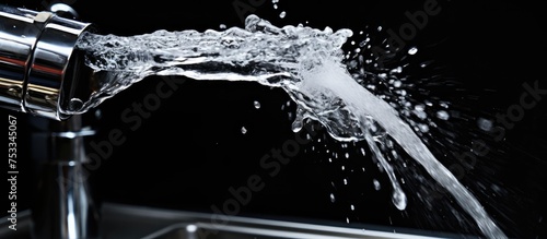 Water jet from kitchen faucet