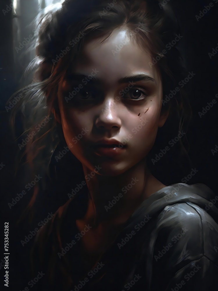 dark portrait of a girl