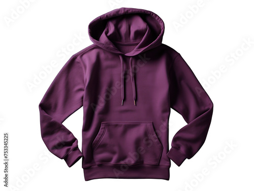 plum hoodie isolated on transparent background, transparency image, removed background