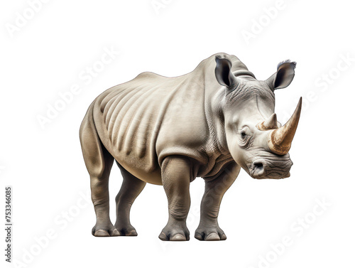 rhino isolated on transparent background, transparency image, removed background © transparentfritz