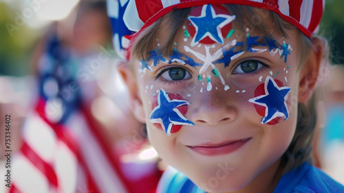 Childrens faces light up with excitement as they pick out their favorite patriotic temporary tattoos and face paint.