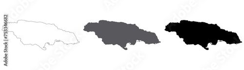 Jamaica map. Map of Jamaica in set