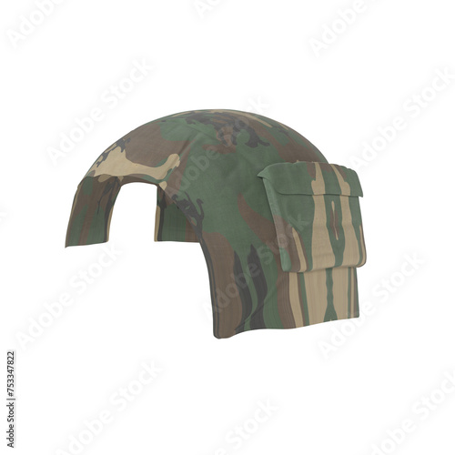 A camouflage hat with a pocket on the side photo