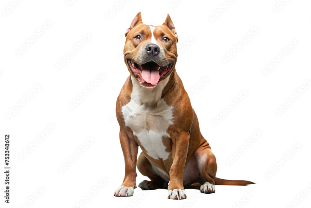 american pitbull terrier dog on a transparent background