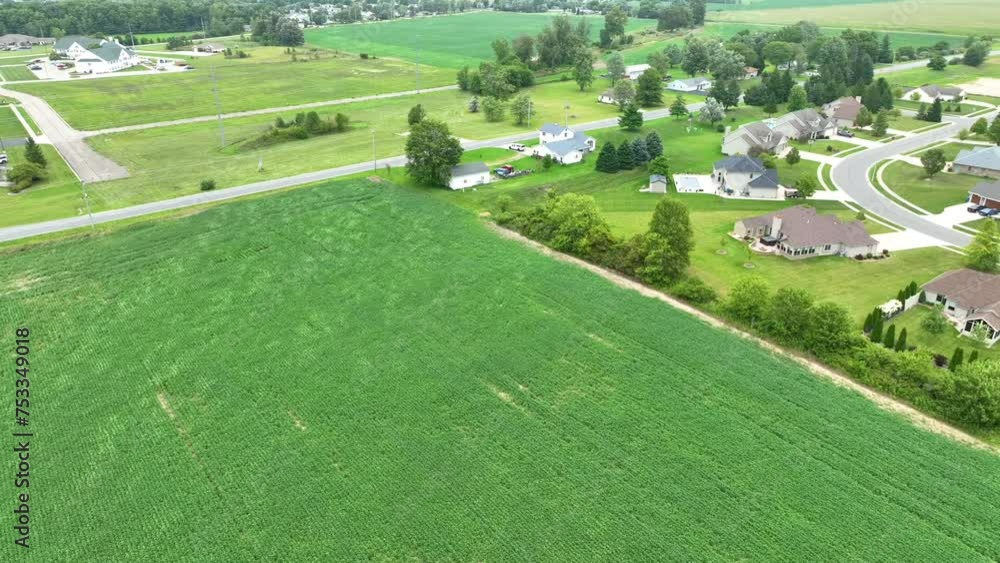 Aerial View of Serene Suburban Neighborhood and Farmland in Auburn Aerial View of Serene Suburban Neighborhood and Farmland in Auburn
