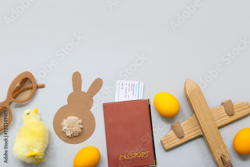 Toy plane with passport, ti...