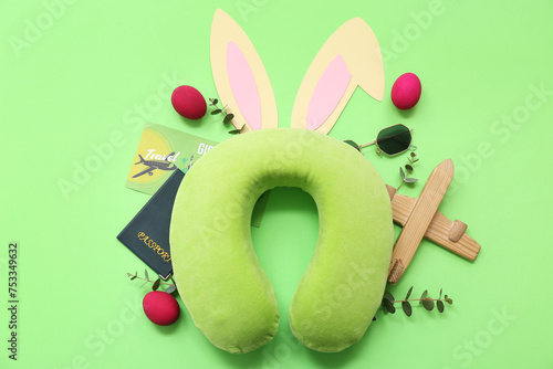 Travel pillow with toy plan...