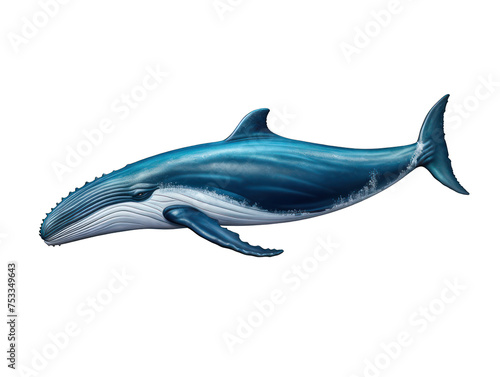 Big whale isolated on transparent background  transparency image  removed background