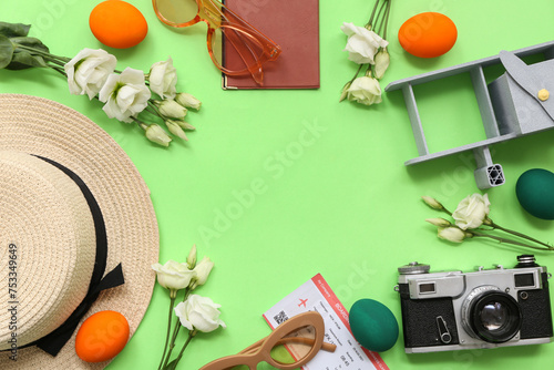 Frame made of trip items wi...