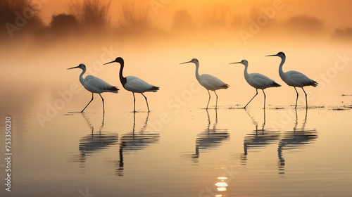 birds in the sunset © qaiser