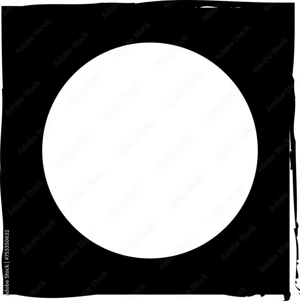 Square brush frames with circle border element Square brush frames with circle border element