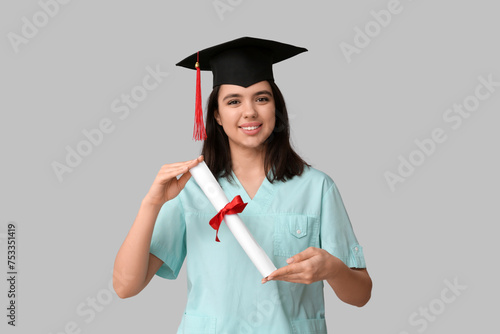 Happy female medical studen...