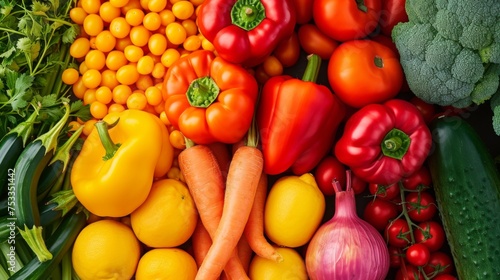 Assortment of fresh fruits and vegetables