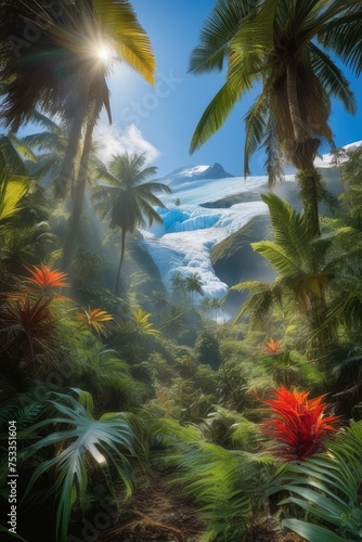 Tropical forest landscape with river