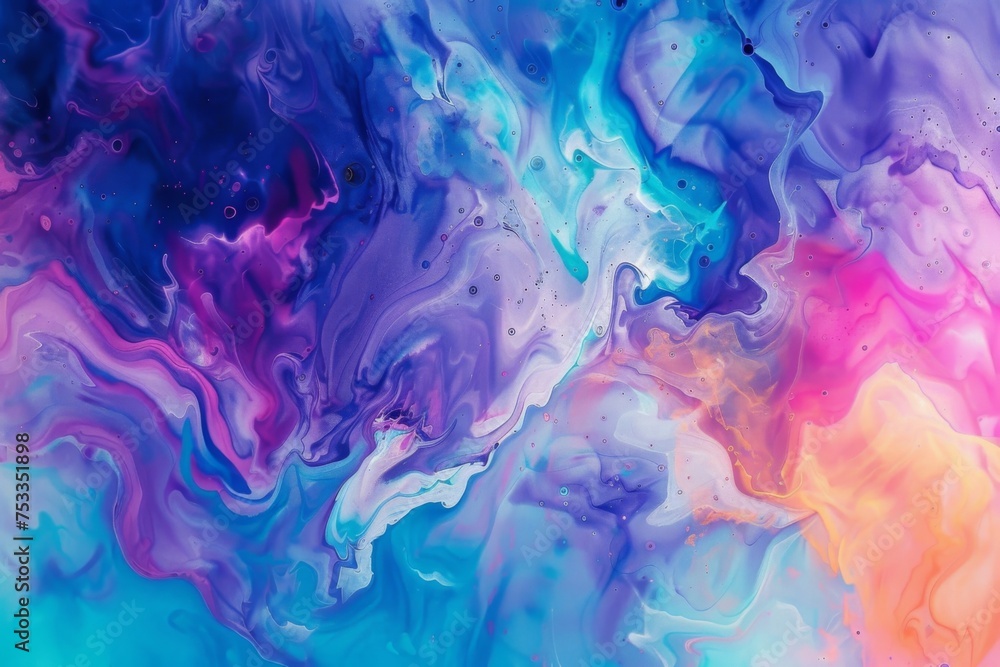 Abstract fluid pattern with blues and purples - An abstract representation of fluid motion, with intermingling shades of blue and purple that convey a sense of calm and mystery