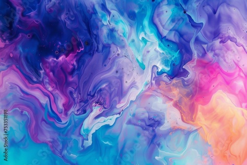 Abstract fluid pattern with blues and purples - An abstract representation of fluid motion, with intermingling shades of blue and purple that convey a sense of calm and mystery