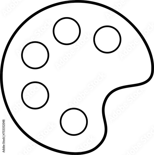 Pallette Outline Vector Illustration