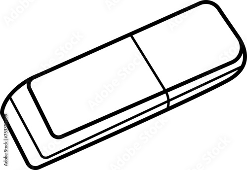 Eraser Outline Vector Illustration