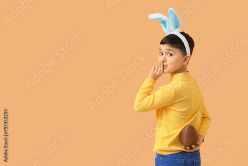 Cute little boy in bunny ea...