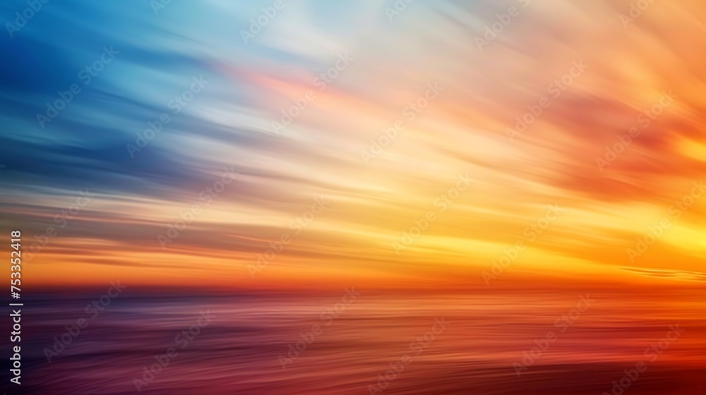 Generative AI : Long Exposure of soft and colorful sunset