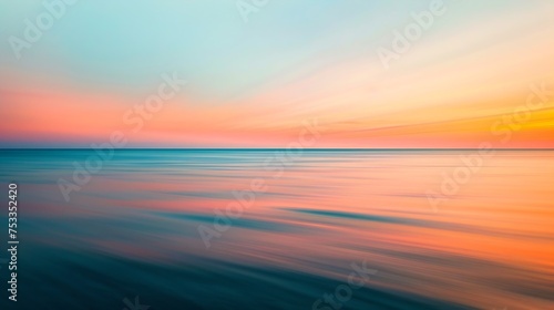Generative AI   Long Exposure of Soft and colorful sunset
