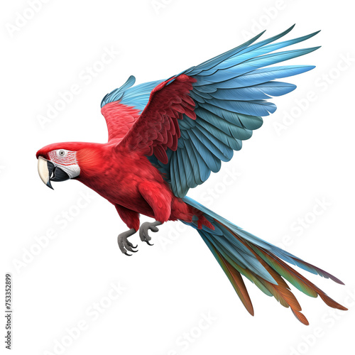 blue and red macaw photo