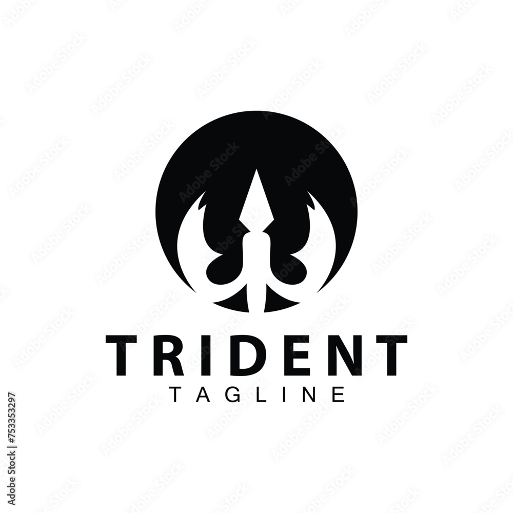 Trident logo design spear weapon vector sea king poseidon neptune symbol template Trident logo design spear weapon vector sea king poseidon neptune symbol template
