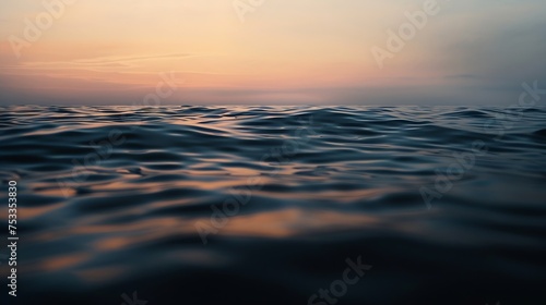 Generative AI : Surface of the ocean at dusk motion blur © The Little Hut
